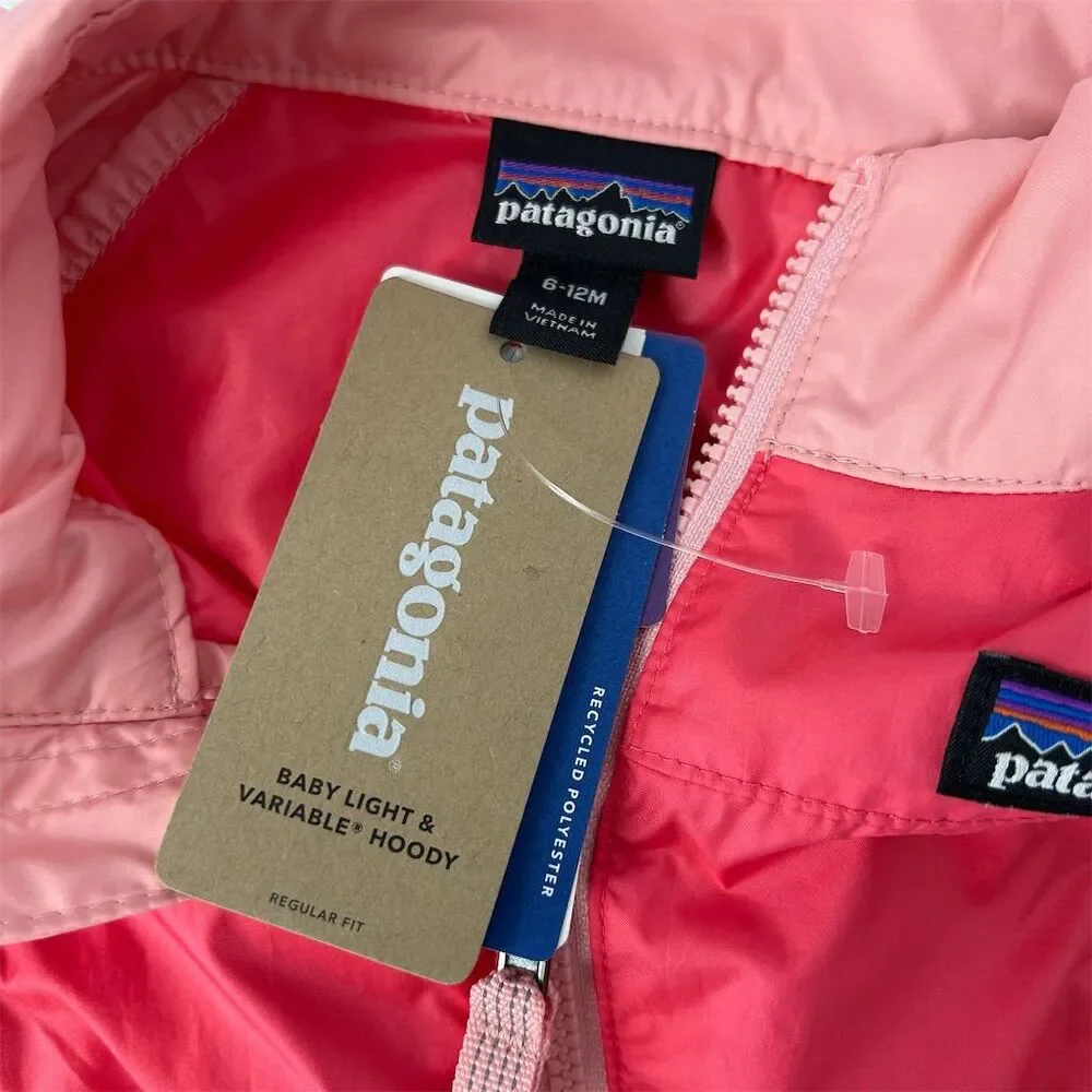 Patagonia NWT Baby Light & Variable Hoody Pink Windbreaker Jacket 12m - Picture 8 of 9